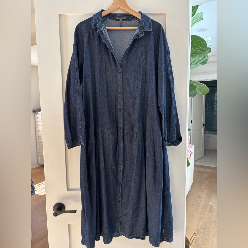 OSKA Denim Dress in 416 Wash / Pure Cotton Denim